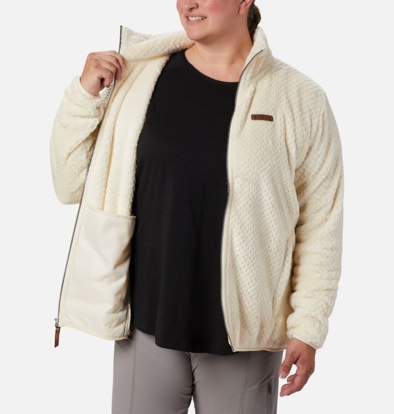 Jachete Din Lână Columbia Fireside II Plush Full Zip Dama Albi | Plus Size LFMS19Z70